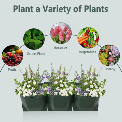 ZeStarDair Self-Watering Wall-Mounted Planter Vertical Wall Planter with 36 Pots Wall Mounted Plastic Plant Grow Pots Vertical Living Green WallGarden Growing System for Home (Dark Green)