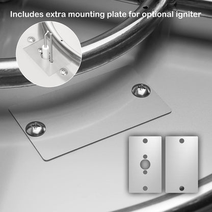 Stanbroil 19 InchDrop-in Round Fire Pit Kit with Spark Ignition,304 Stainless Steel Gas Fire Pit for Outdoor DIY Firepit - Natural Gas Version