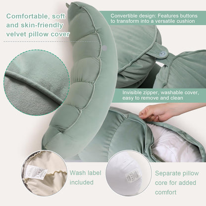 Ailuteie Peallow(Pat. Pend) – Long Round Body Pillow for Adults, Bolster Pillow for Sleeping, Soft and Supportive Pillow for Sleeping & Lumbar Support