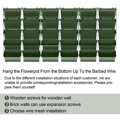 ERYRON Vertical Wall Planter Stackable Wall Planter Indoor Outdoor with 60 Pockets, Garden Self Watering Wall-Mounted Planter Plant Flower Pot Holder for Herbs Vegetables Fruits