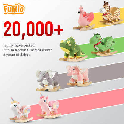 FUNLIO Giraffe Baby Rocking Horse for Toddlers 6 Months to 3 Years, Playful & Vivid Giraffe Rocker for Baby, Stuffed Plush Ride-on Rocking Animal, Easy to Assemble, CPC & CE Certified