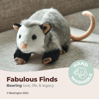Bearington Harry Possum Plush Toy - 9" Realistic Opossum Stuffed Animal with Soft Fur and Lifelike Details - Adorable and Cuddly Opossum Plushies Gift for Kids, Toddlers, and Animal Lovers