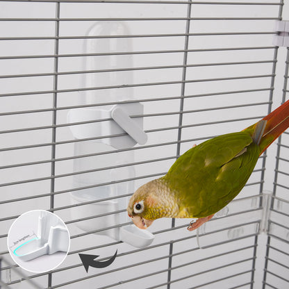 YOOSO WING Bird Feeder Automatic Bird Water Dispenser Set for Cage No Mess Parakeet Cage Water Dispenser PP Material, 200ml/6.8fl oz (2PCS)