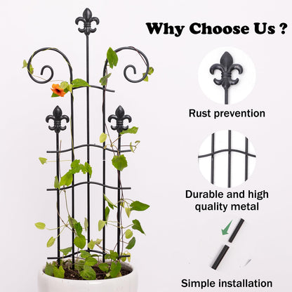 GOOOXIM 31" Trellis for Climbing Plants Indoor - Heavy Duty Metal Support for Potted Plants, Ideal for Vining Plants, Perfect for Tall Monstera & Houseplants, for Gardeners & Plant Lovers