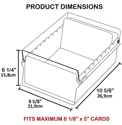 Acrimet 5 X 8 Card File Holder Organizer Box Metal Base Heavy Duty (AZ Index Cards and Divider Included) (Green Color with Clear Crystal Plastic Lid Cover)