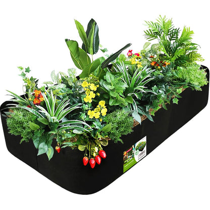 Roveinsia Fabric Raised Garden Bed, 58 Gallon 2 Grids Rectangle Garden Grow Bags, 2x4 FT Breathable Planter Raised Beds for Growing Vegetables Flowers Herb, Raised Planters for Outdoor Plants