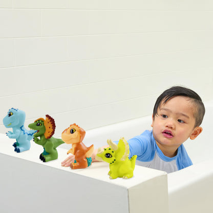 NBC Universal Jurassic World 5 Piece Jumbo Squirter Bucket - Bath Toys for Baby and Toddlers - Includes Organizer Bucket - Store Bath Time Water Toys