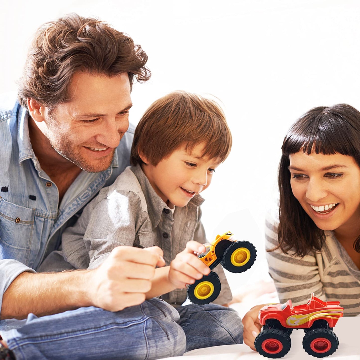 GOLDINPOT Monster Machines Toy Truck & Figure Set - Friction-Powered Stunt Vehicles, Durable ABS Construction Drop-Resistant for 3-6 Year Old Toddlers Kids | Push & Go Monster Cars for Pretend Play