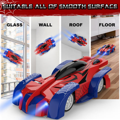 FirYawee Wall Climbing Remote Control Car, 360° Rotating RC Stunt Car with Headlight, Rechargeable RC Cars Toys for 3 4 5 6 7 8-12 Year Old Boys Girls Kids