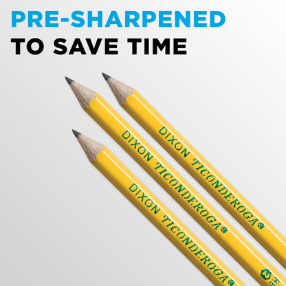 Ticonderoga Wood-Cased Pencils, Pre-Sharpened, 2 HB Soft, Yellow, 240 Count