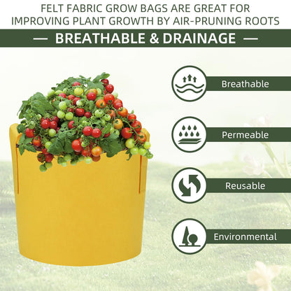 Ohiyoo 20 Pack 15 Gallon Grow Bags, Colorful Potato Plant Grow Bags with Handles, Nonwoven Garden Fabric Pots for Vegetable Fruit Flowers Herbs Tomato Potato Growing (15 Gal)