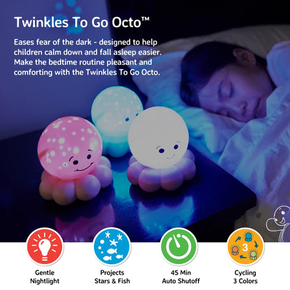 Cloud b Travel Comforting Nightlight Projector | Gentle Brightness | 3 Colors with Color Rotation Option | Auto-Shutoff | Octo Baby Pink