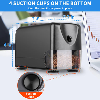 AFMAT Heavy Duty Electric Pencil Sharpener, Classroom Pencil Sharpeners for 6-11mm No.2/Colored Pencils, Auto Stop, Sharp Point, Save Pencils, Teachers Must Haves PSX3