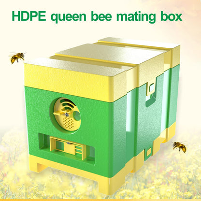Queen Nuc Box Bee Mating Nuc Hive Bee House Mini Bee Hives Box Queen Rearing Box for Beekeeping (Green)