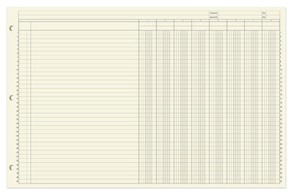 BookFactory Ledger Pad/Large 8 Column Accounting Ledger Columnar (Eight Columns) Pads - 17'' x 11'', 50 Pages, Notepad Landscape Format (Made in USA)