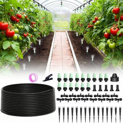 NACNO Drip Irrigation System，1/4" Blank Distribution Tubing Watering Hose, DIY Micro Sprinkler Automatic Plant Waterer for Garden, Greenhouse, Raised Bed, Patio & Outdoor Plants （65FT