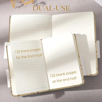 ipoul Floral Linen Journal, Similar Embroidered, Small Notebooks 5x7, Lay Flat Sketchbook, B6 Notebook, Hardcover, Lined & Unlined Notebook, Apricot