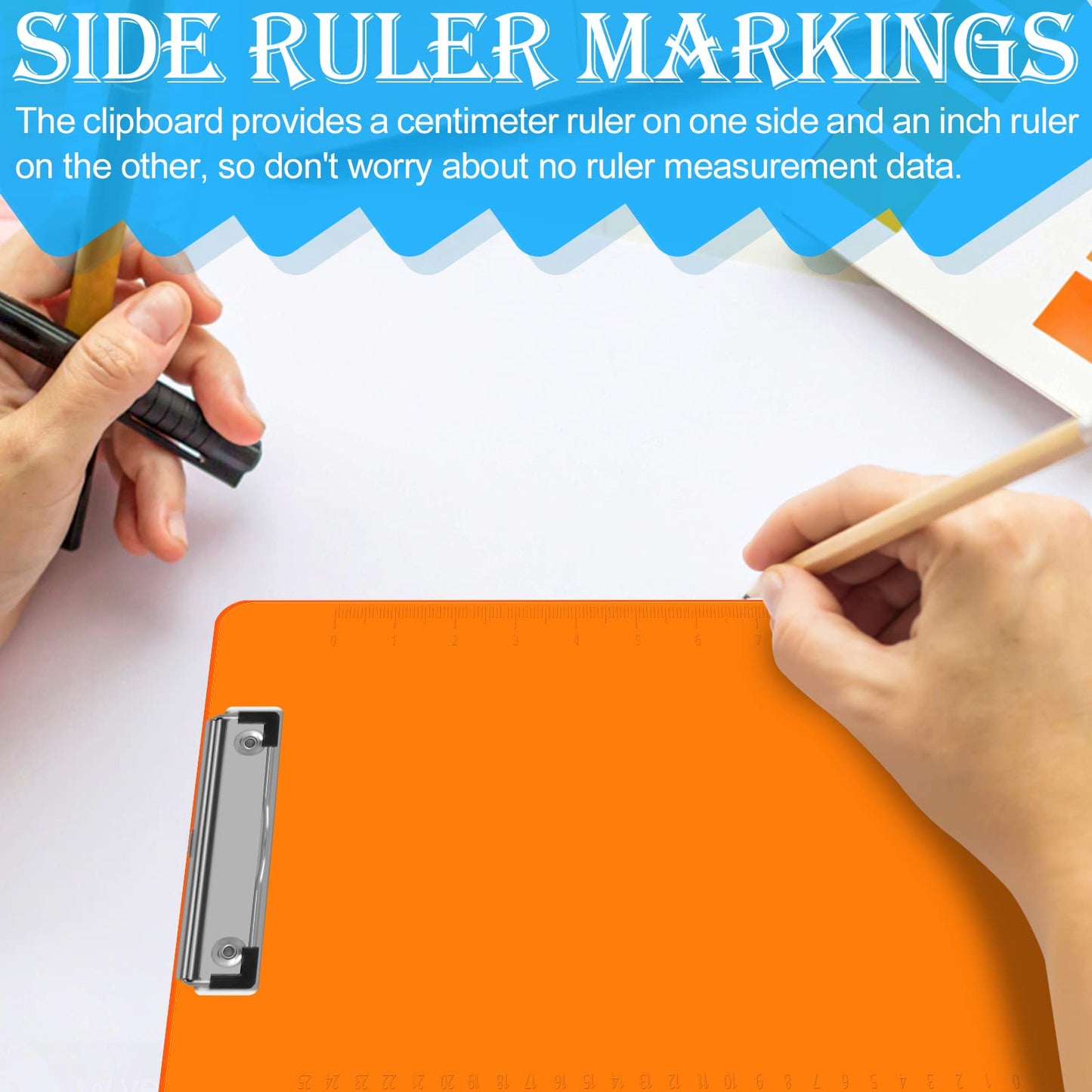 Clipboards, HERKKA 25 Pack Plastic Office Clipboards, Assorted Transparent Color Plastic Clip,Letter