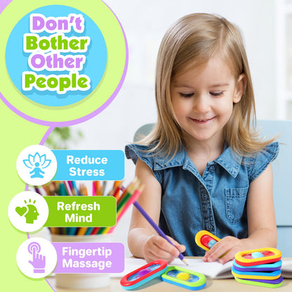 Sensory Marble Fidget for Kids Classroom- 18 Pack Gel Squeeze Stress Anxiety Autistic ADHD, Quiet Fidget Classroom Treasure Box Prize, Adult Special Needs Worry Stones, Bulk Gifts Stocking Stuffers