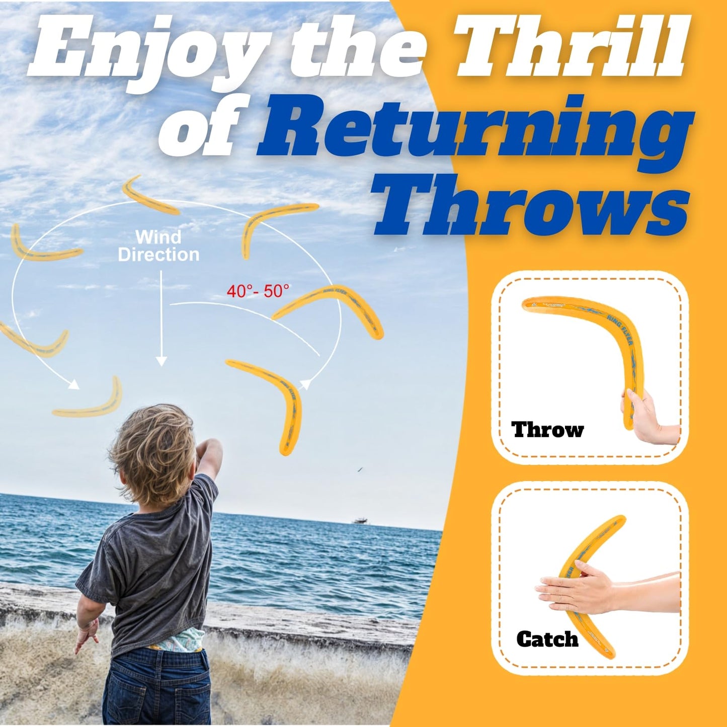 Liberty Imports 6 PCS Flying Ring Combo Pack Sports Plastic Pro Discs, Rings and Boomerangs - Lightweight Sports Outdoor Games Toys for Kids and Adults