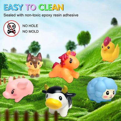 No Hole Mold Free Bath Toys for Toddlers 1-3, Animal Water Toys for 6-12 Months Infants with Storage Bag, Soft Squeezable Water Toys for Babies and Toddlers, for Pool, Bathtub, Beach, Tub
