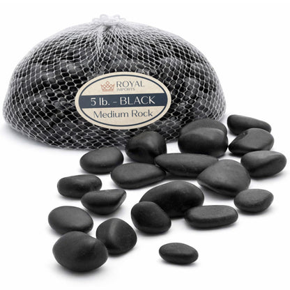 River Rocks Decorative Ornamental Vase Filler 1"-1.5" Black Aquarium Gravel 5 lbs - Landscaping Pebbles for Indoor Plants, Fish Tank Gravel, Terrarium& Home Decor, DIY & Crafting – Royal Imports