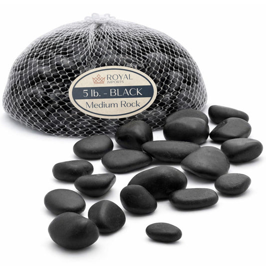 River Rocks Decorative Ornamental Vase Filler 1"-1.5" Black Aquarium Gravel 5 lbs - Landscaping Pebbles for Indoor Plants, Fish Tank Gravel, Terrarium& Home Decor, DIY & Crafting – Royal Imports