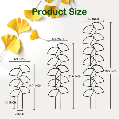 IA Garden Indoor Plant Trellis for Climbing Plants, 3 Pack Stackable Garden Trellis for Potted Plants, Small House Plant Trellis for Vine Ivy Flower Plant Support Outdoor DIY Metal Trellis, Black