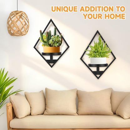 Sbosbo Wall Plant Holder, 3 Pack Metal Floating Shelves Indoor, Window Sill Plant Shelf for Bedroom Bathroom Living Room Home Office