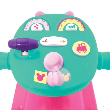 Kiddieland Disney Minnie Mouse Play n' Sort Activity Train Ride-On with Lights, Sounds, Shape Sorter, Storage Seat, Push Handle, Ages 12–36 Months, Toddler Indoor Toy for Motor Skills