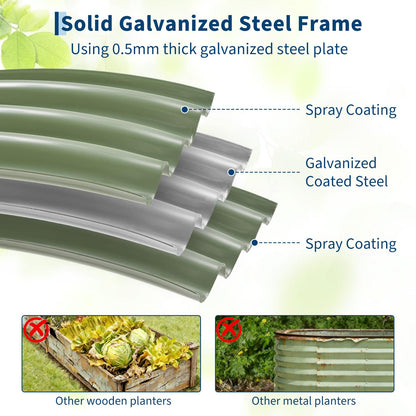 COZONY 6X3x2Ft (1 Pack) Galvanized Raised Garden Bed-Open Base Metal Planter Box for Outdoor Vegetables, Flowers & Herbs, Steel Garden Raised Bed Kits