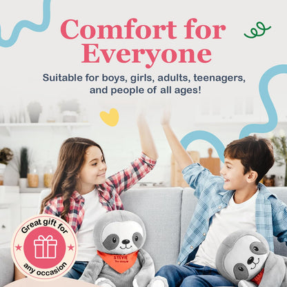 Lilly's Love Weighted Stuffed Animals for Adults & Kids — 5lb Calming Sloth Plush for Anxiety, ADHD & Sensory | Machine Washable Weighted Stuffed Animal w/Removable Insert | Stevie The Sloth