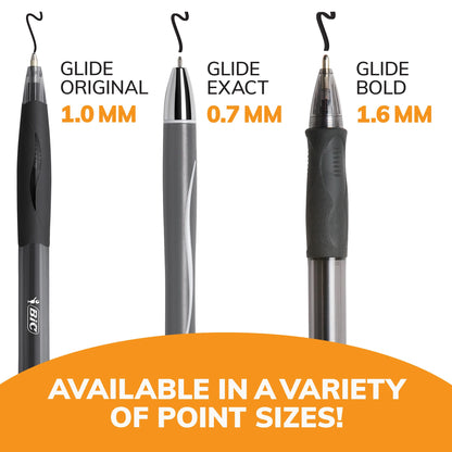 BIC Glide Black Retractable Ballpoint Pens, Medium Point (1.0mm), 4-Count Pack, Ultra Smooth Writing Black Pens