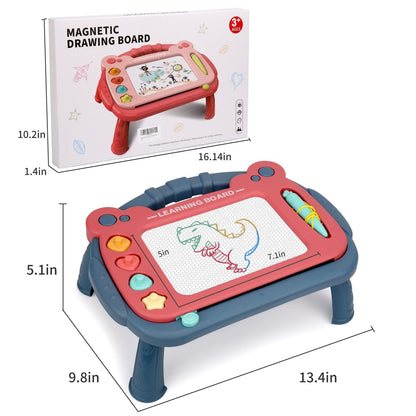 HCFJEH Magnetic Drawing Board for Toddlers 3, Color Erasable Doodle Writing Pad, Learning Painting Sketch Pad, Best Birthday Easter Christmas Halloween Kids Toy Gifts for Boys and Girls(Blue)