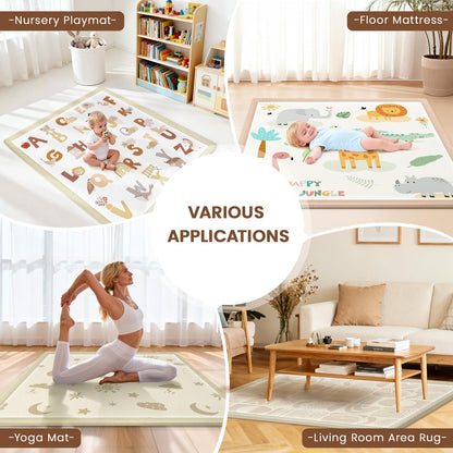 Omedecal 50"×50" Baby Play Mat for Floor & Playpen, 1.2" Thick High-Density Foam Nursery Mat for Tummy Time, Soft Plush Carpet with Non-Slip Bottom for Infant Toddler Baby Crawling & Playing (Grey)