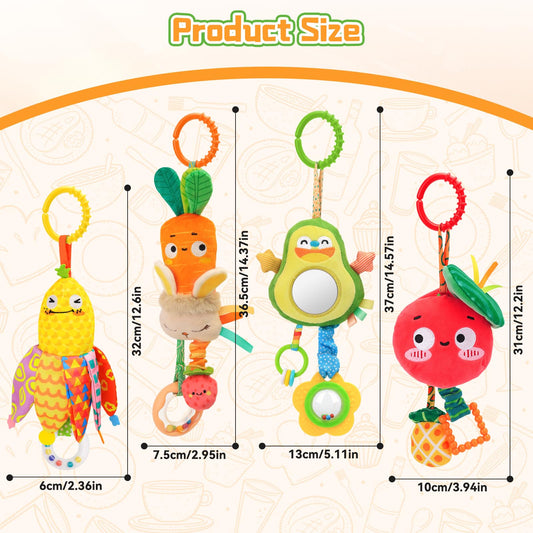 YELUFT Baby Toys for 0 3 6 9 12 Months, Baby Hanging Toys, Car Seat Stroller Crib Gym Baby Rattle Toys with Teether for Newborn Infants Baby Boys Girls Gifts
