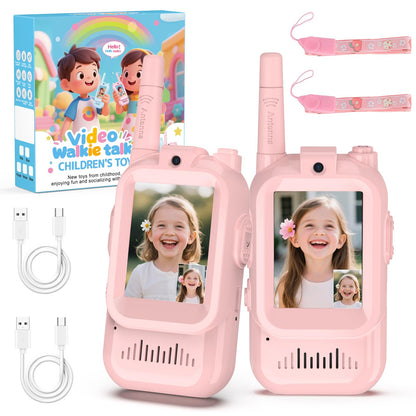 BlueFire Kids Walkie Talkies with Video – Screen Display Toy Radios with Voice Effects, One-on-One Pairing, Long Range – Birthday Toys Gifts for Boys & Girls Ages 3–12 (Pink)