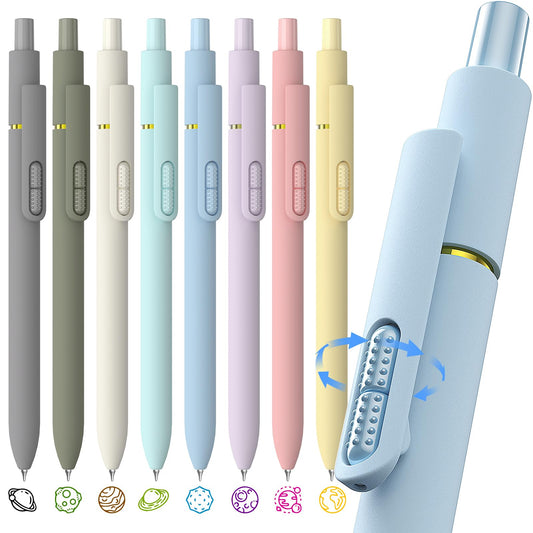 HIACRY 8 Pack Colorful Gel Ink Pens，Quick-Dry 0.7mm Fine Point Fidget Pens for Smooth Writing, Journaling & Drawing, Aesthetic Morandi Colored Pens for Women, School & Office Supplies (Morandi Colors)