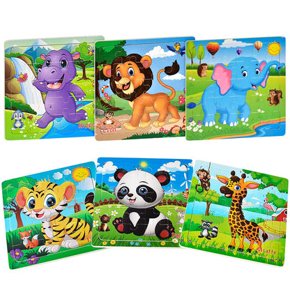 Chafin Puzzles for Kids Ages 3-5 Toddler Wooden Toys Montessori Learning Education Preschool Sets Games for Boy Girl 3 4 5+ Years Old, Pack of 6 (20 Pieces)