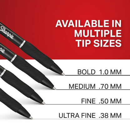 Sharpie S-Gel Pens, Medium Point (0.7mm), Black Gel Ink, 36 Count - Writing, Note-Taking, Office Supplies, No Smear, No Bleed