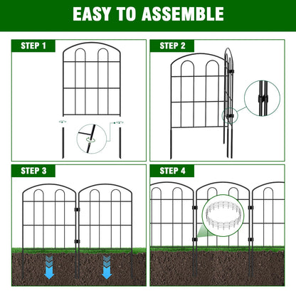 CADUKE 28 Pack Garden Fence Border, 24in(H) x 30ft(L) Metal Garden Fence, Rustproof No Dig Landscape Fence Panels, Arched Wire Flower Bed Fence, Animal Barrier for Dog Rabbit Yard Patio
