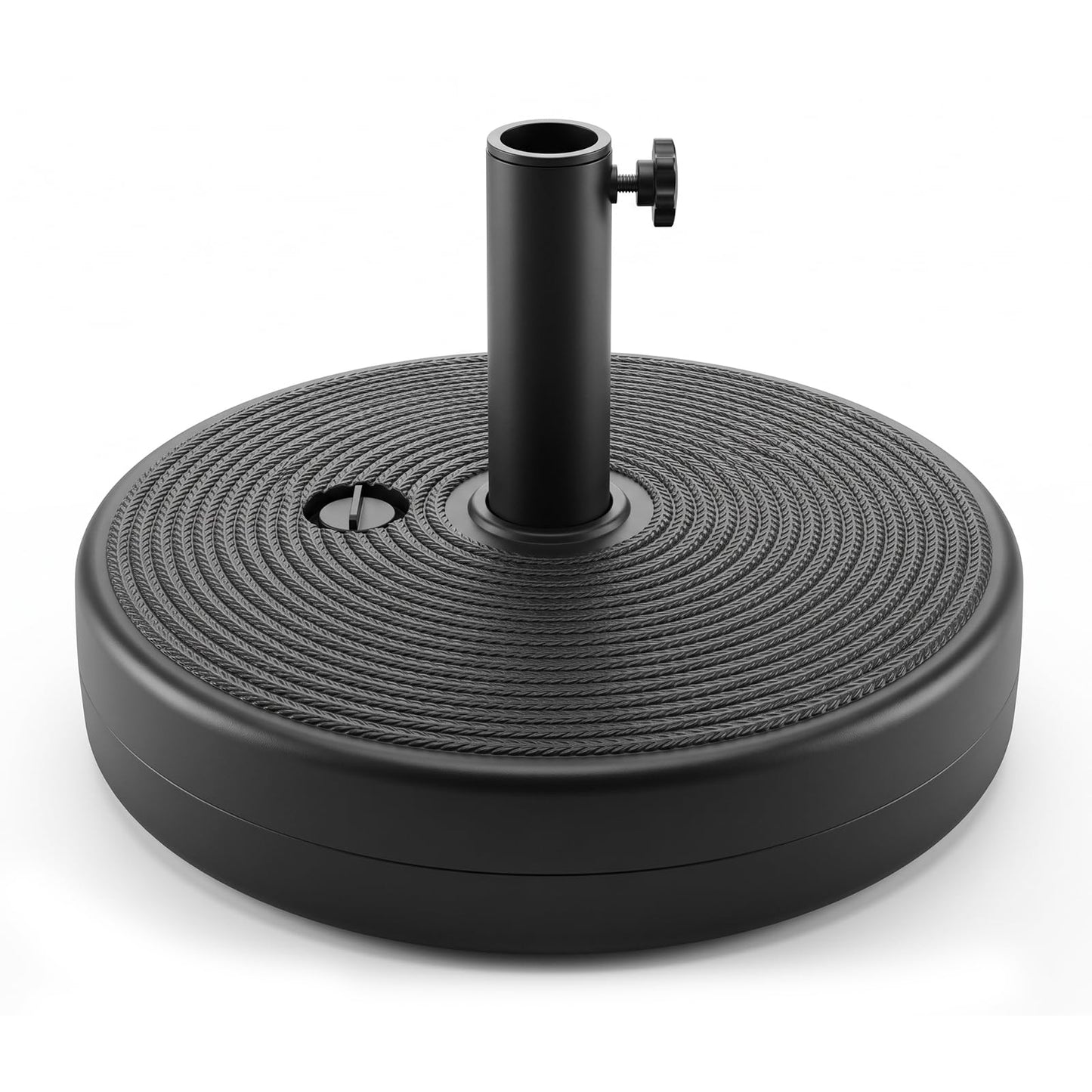 T&Jero Round Heavy Duty Plastic Patio Umbrella Base Stand Weight for Outdoor, 59 lb with Water and Sand Filled, Black