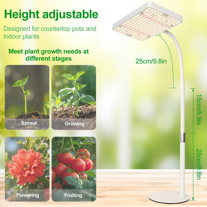 JINHONGTO Tabletop Grow Light, Bright Desk Grow Lights for Seed Starting, Bonsai, Succulent, Cactus, 4/8/12/16/20H Timer, 25 Watt Power Draw, NO Need Adapter, 16"-24" Height, Daisy Chain Function