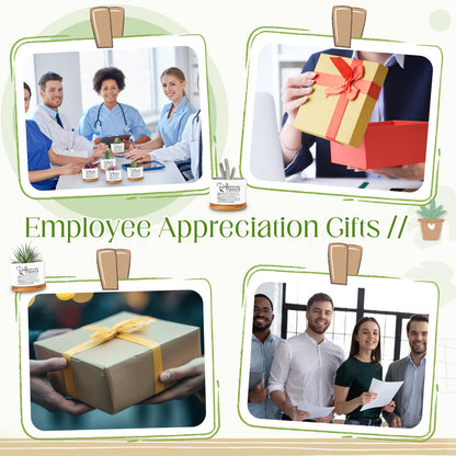 SEEWEY 12 Pcs Difference Maker Employee Appreciation Gifts Succulent Pots Bulk Inspirational for Coworker Team Small Ceramic Plant Pots with Bamboo Trays for Office Staff Women Men