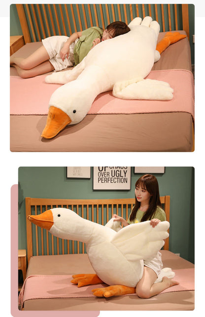 CottonStar Goose Stuffed Animal 63 Inch Plush Doll Toy, Cute Duck Plush Cushion Soft Huge Plushies Pillow, Gift for Kids and Friends, White
