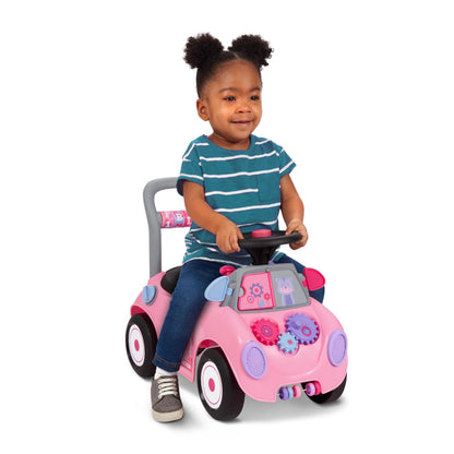 Radio Flyer Creativity Car, for Toddlers 1-3, 3-in-1 Push Walker Ride On Rocket with 17 Sensory Activities, Anti-Tip Feature, Under-Seat Storage, Horn and Gears, 42 lb Capacity, Toddler Ride On Toys