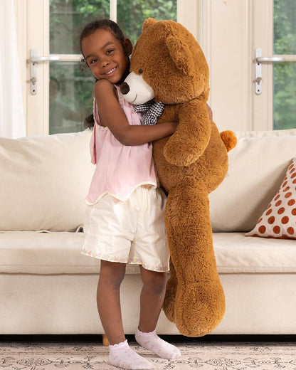 MaoGoLan Giant Teddy Bear Plush Toy - Ultra Soft & Cute Large Stuffed Animal 39 inches, Perfect for Baby Showers, Birthdays, Valentine’s Day Gifts (Kids, Couples, Family),Dark Brown