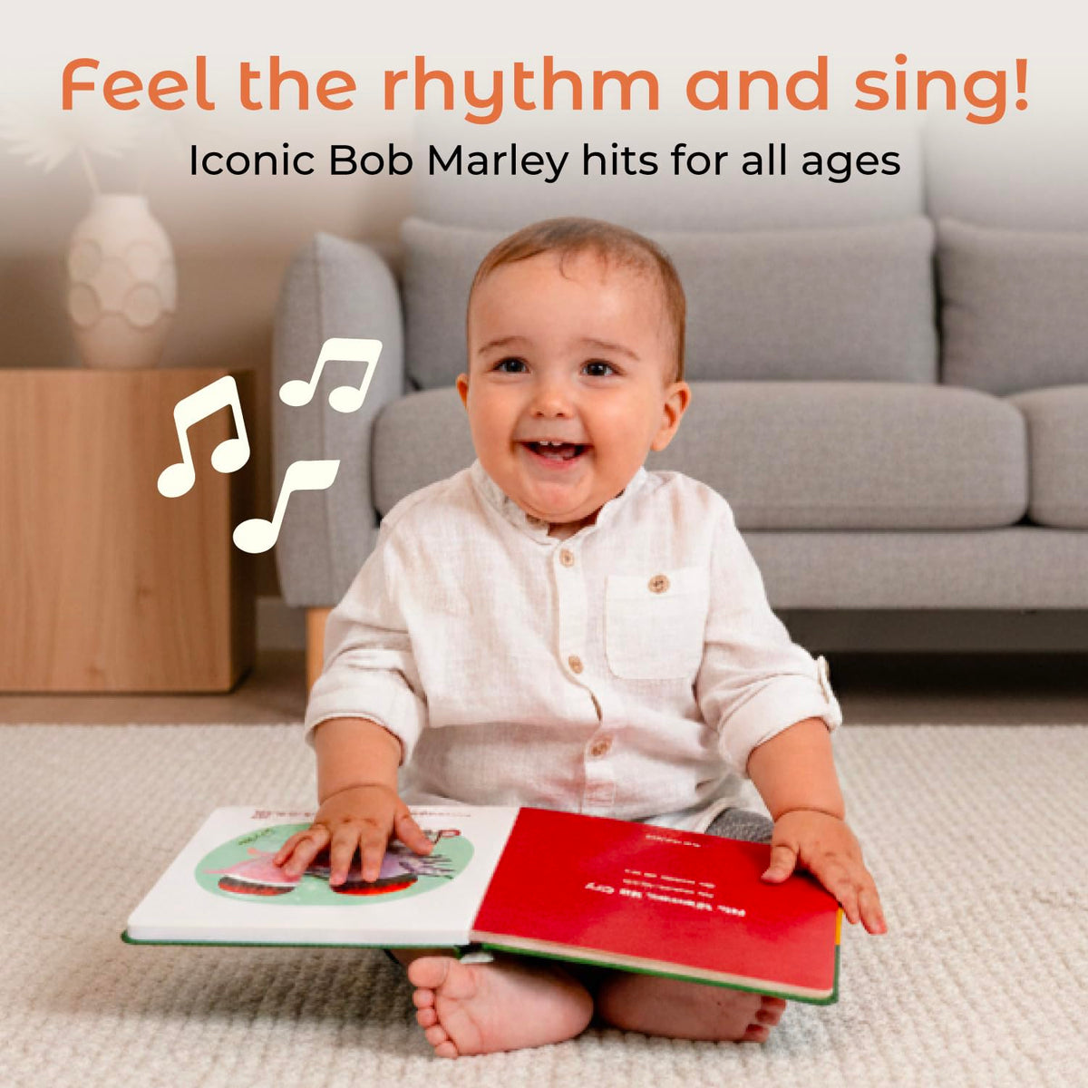Cali's Books Reggae Musical Book for Toddlers 1-3 with Favorite Bob Marley Songs. Sound Book for Toddlers 1-3 for Kids