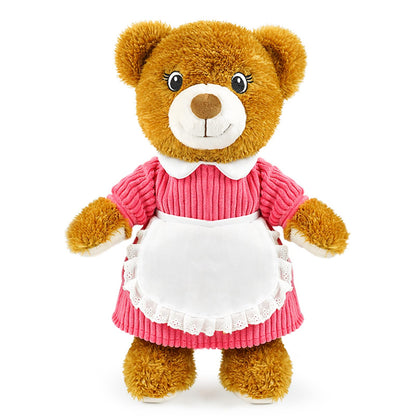 JUSTQUNSEEN 14.5" Cute Teddy Bear Stuffed Animal for Women with Pink Sweater Valentines Bear Plush Doll Gift for Mother Day Mom Wife Kids Boys & Girls Easter Birthday Christmas (Mom)