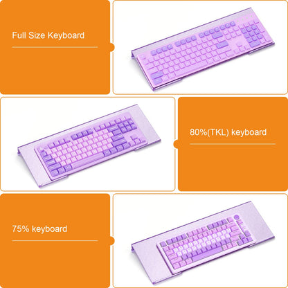 BEEGO Ergonomic Computer Keyboard Stand - Glitter Purple Acrylic Keyboard Riser Tilted Keyboard Holder Keyboard Tray with Purple Non-Slip Strip for Easy Typing at Home School Office Desk Accessories